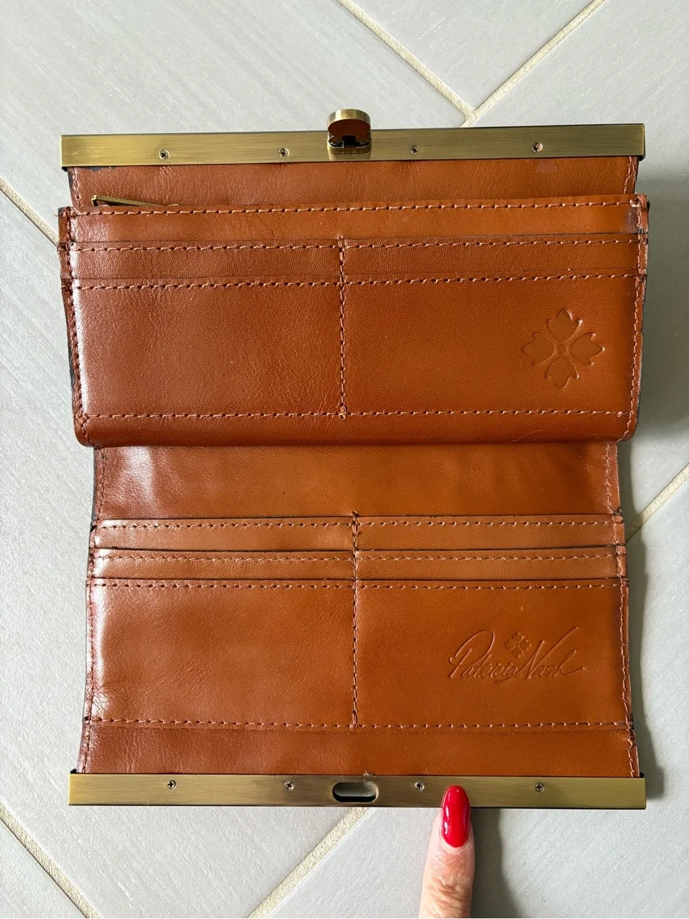Patricia Nash Tooled Floral-Embossed Leather Cauchy Wallet